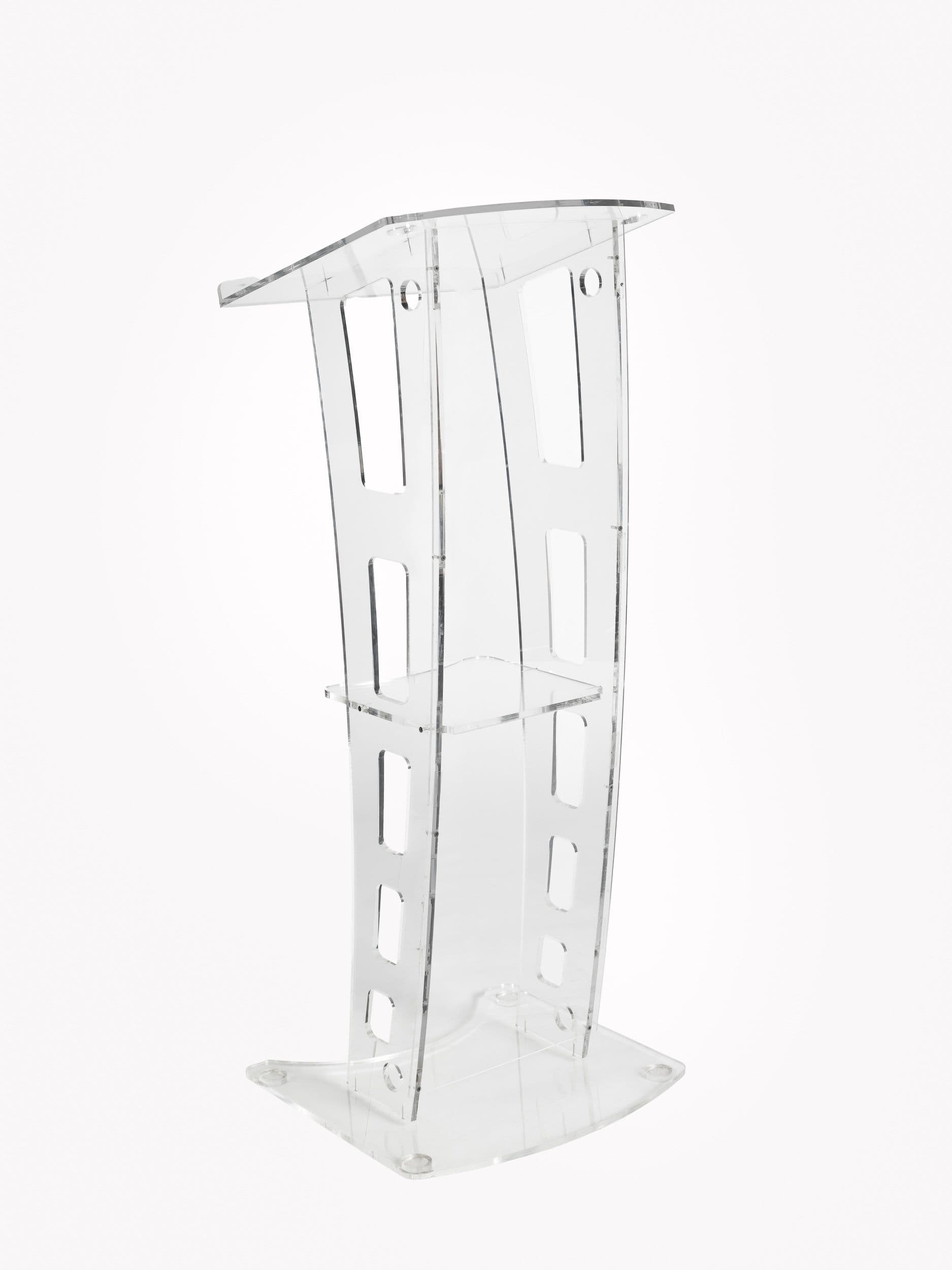 Atril y caja metacrilato con estante