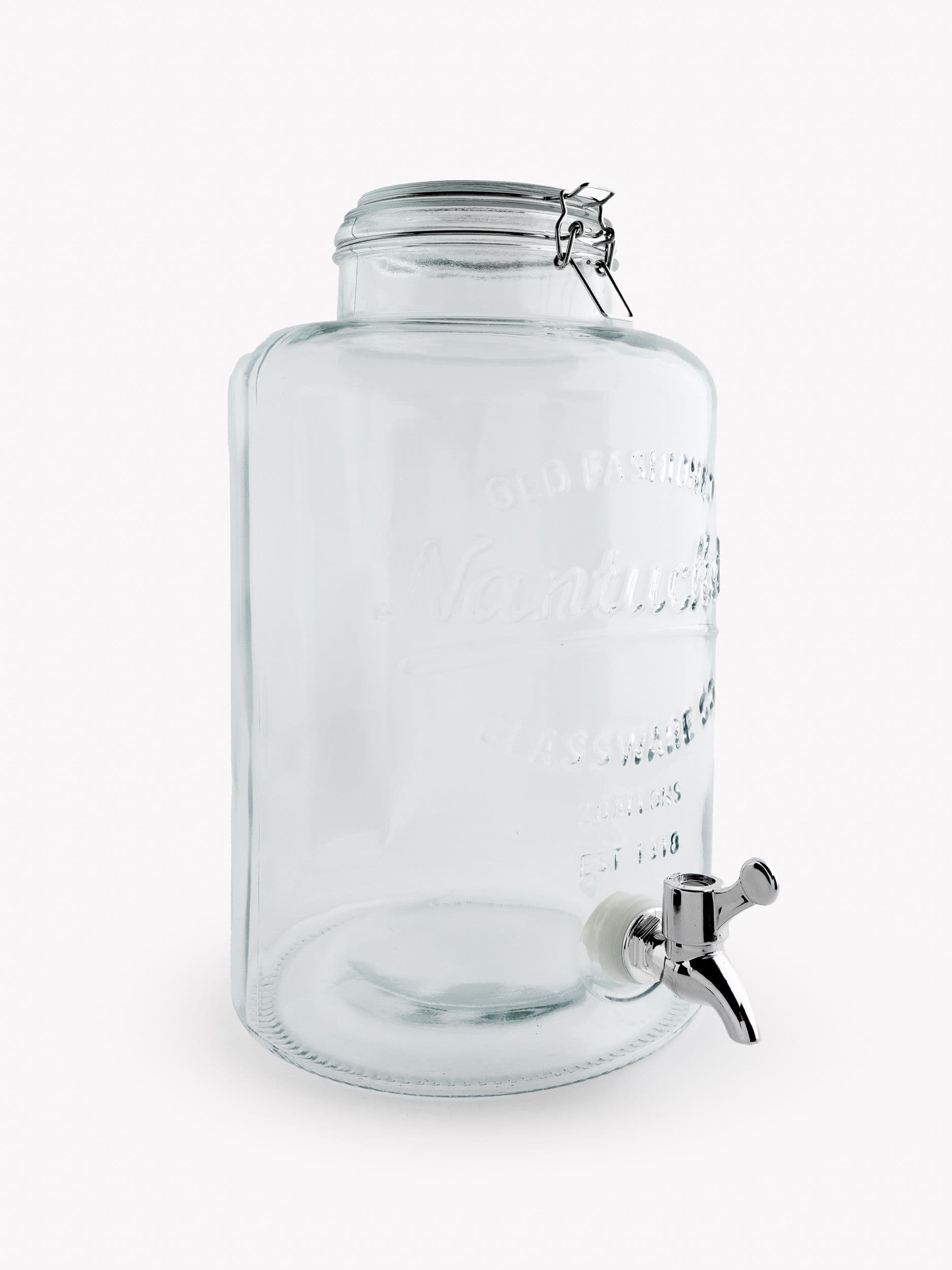 Crystal dispenser jar 8L with tap/lid